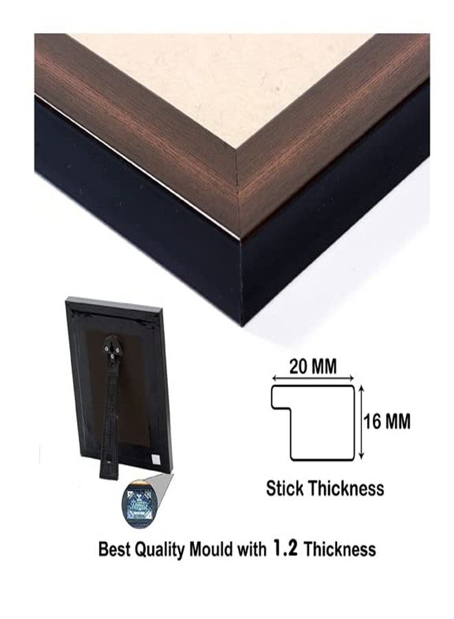 ZIG-ZAG zig zag Panchmukhi Hanuman ji Photo picture Frame For Wall hanging ,Temple, pooja Room, Worship ( 24 x 34 cm , Brown Golden Border ) - Image 4